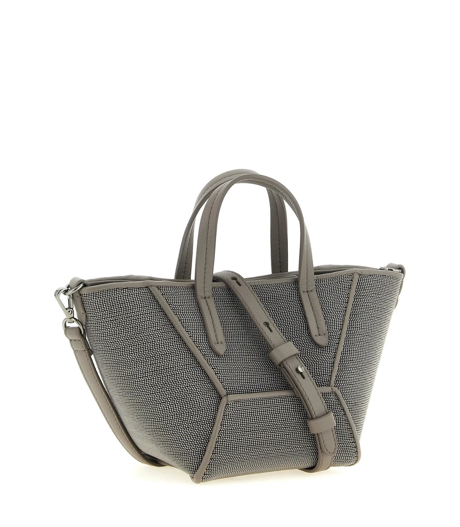 Brunello Cucinelli Tote Bag in gray, Calfskin Leather — view 2