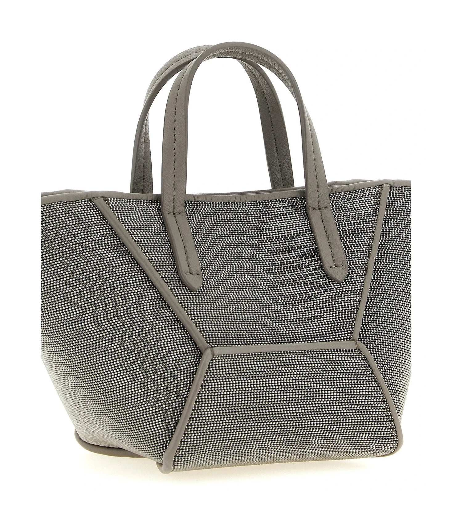 Brunello Cucinelli Tote Bag in gray, Calfskin Leather — view 3