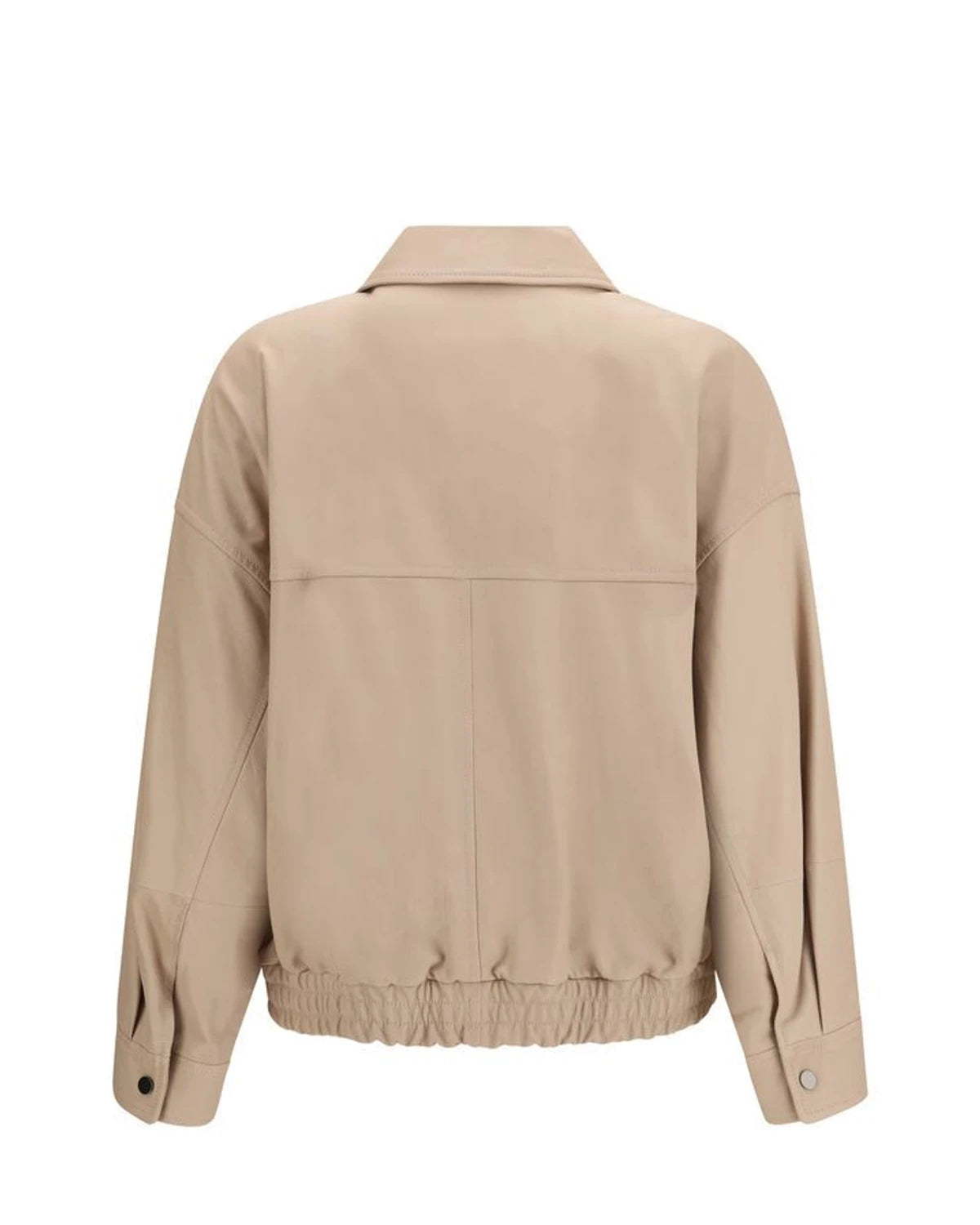 Brunello Cucinelli Trucker Jacket in beige, Leather — view 2