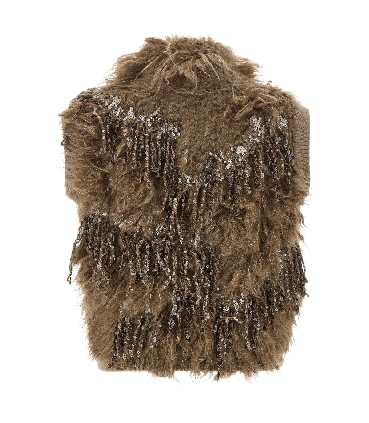 Brunello Cucinelli Vest in brown, Mohair Wool — view 2