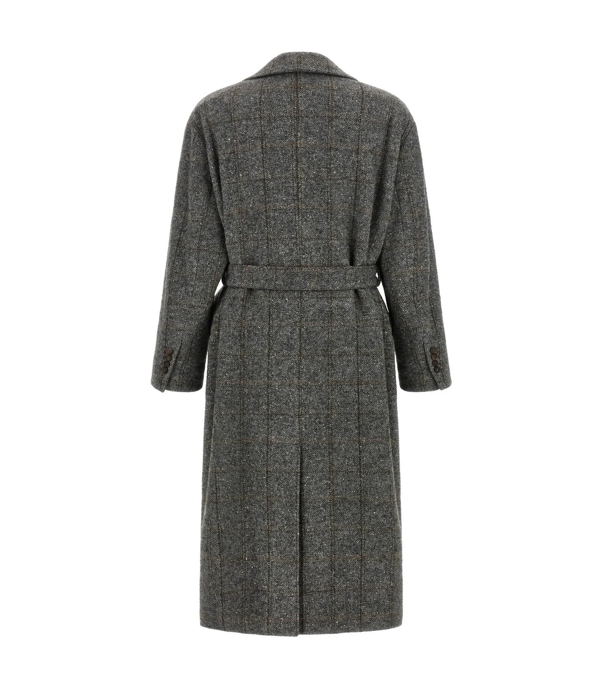 Brunello Cucinelli Wrap Coat in gray — view 2