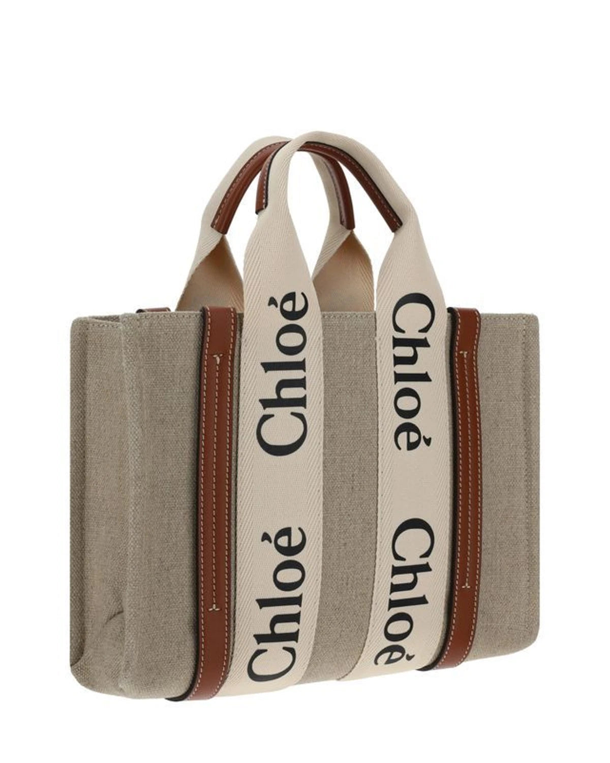 Chloé Tote Bag in brown, Linen — view 2