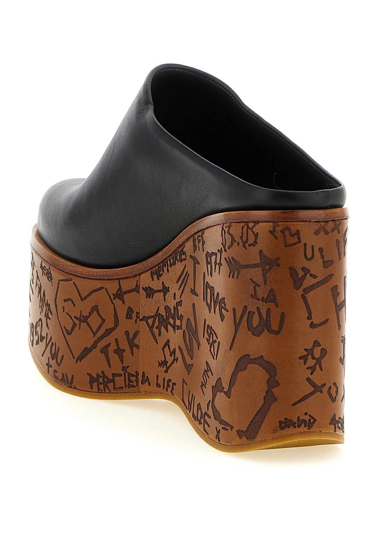 Chloé Wedges in black, Calfskin Leather — view 3