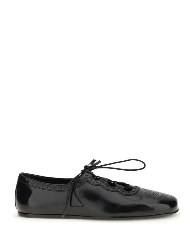 Church's Black Calf Leather Bos Taurus Ballet Flats