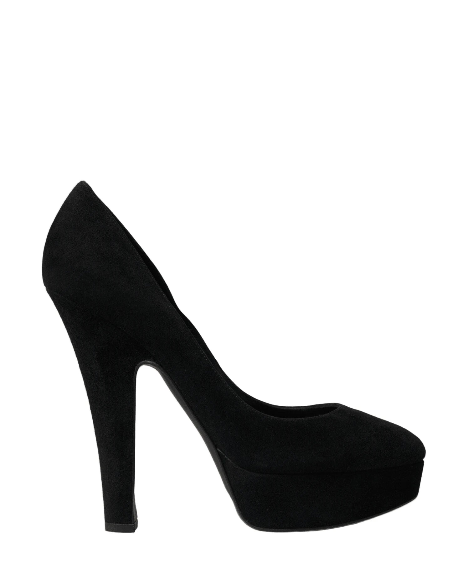 Dolce & Gabbana Black Suede Heeled Pumps Sophistication Heels