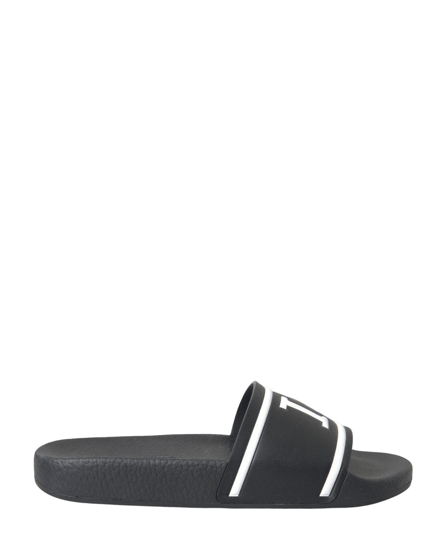 Dolce & Gabbana Black Leather I Love Dg Sandals Slides Shoes Flats
