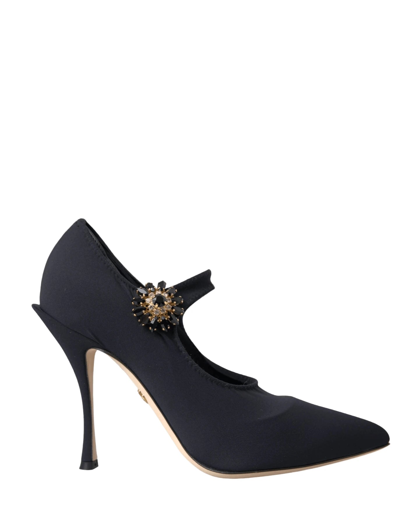 Dolce & Gabbana Black Mary Jane Jersey Crystal Pumps Shoes Glam Steals