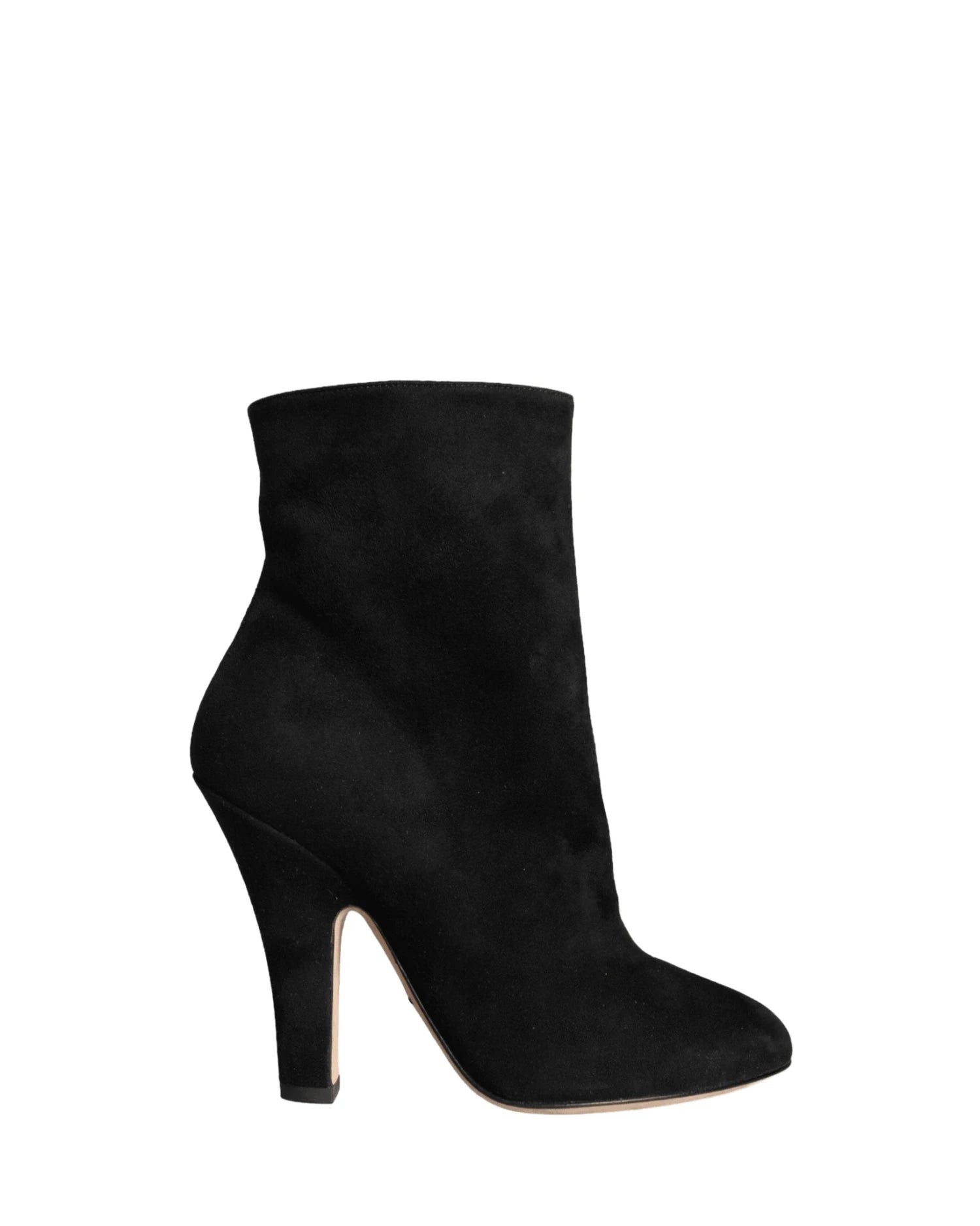 Dolce & Gabbana Black Suede Leather Mid Calf Boots Shoes Boots