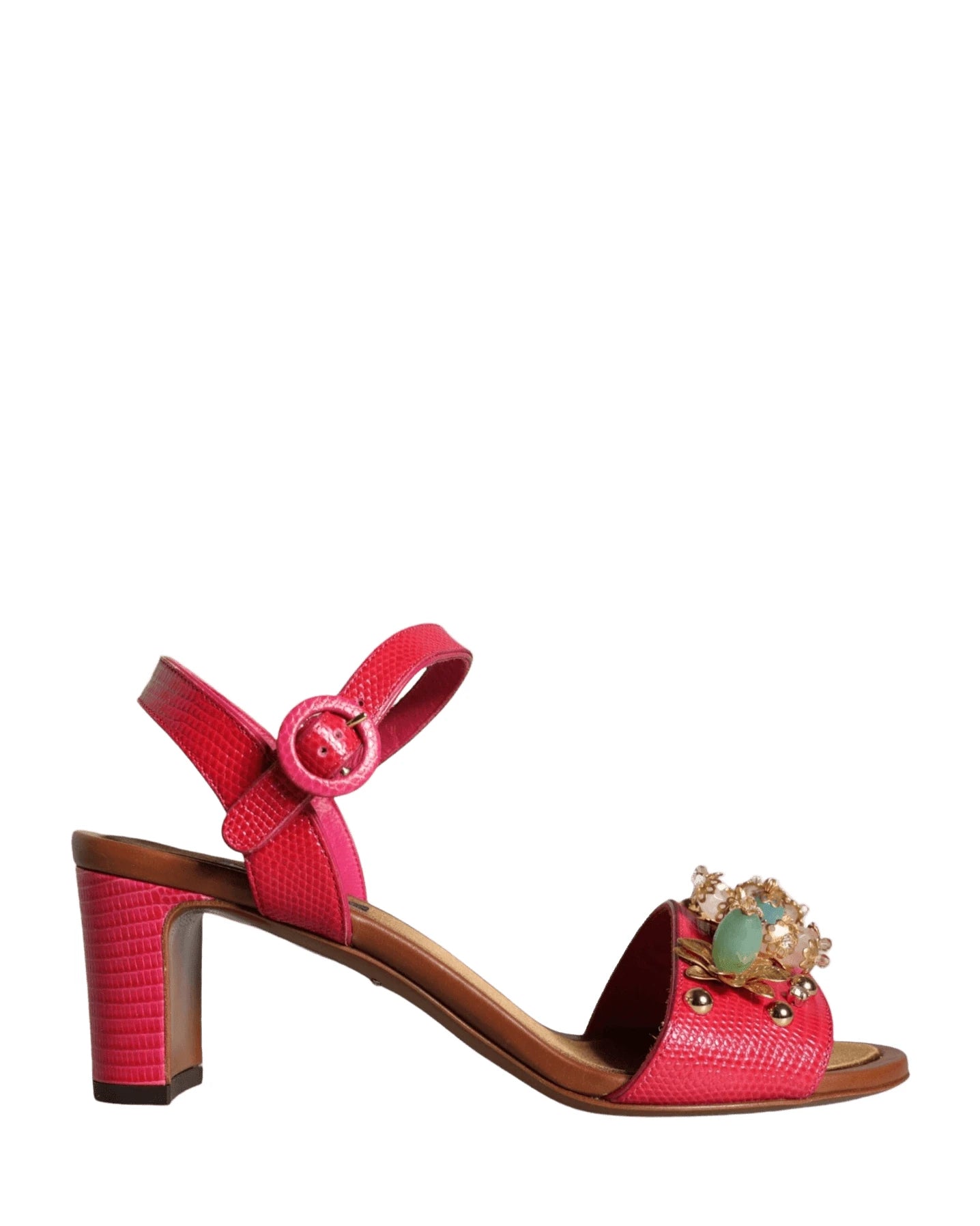 Dolce & Gabbana Fuchsia Leather Sandals Shoes Heels