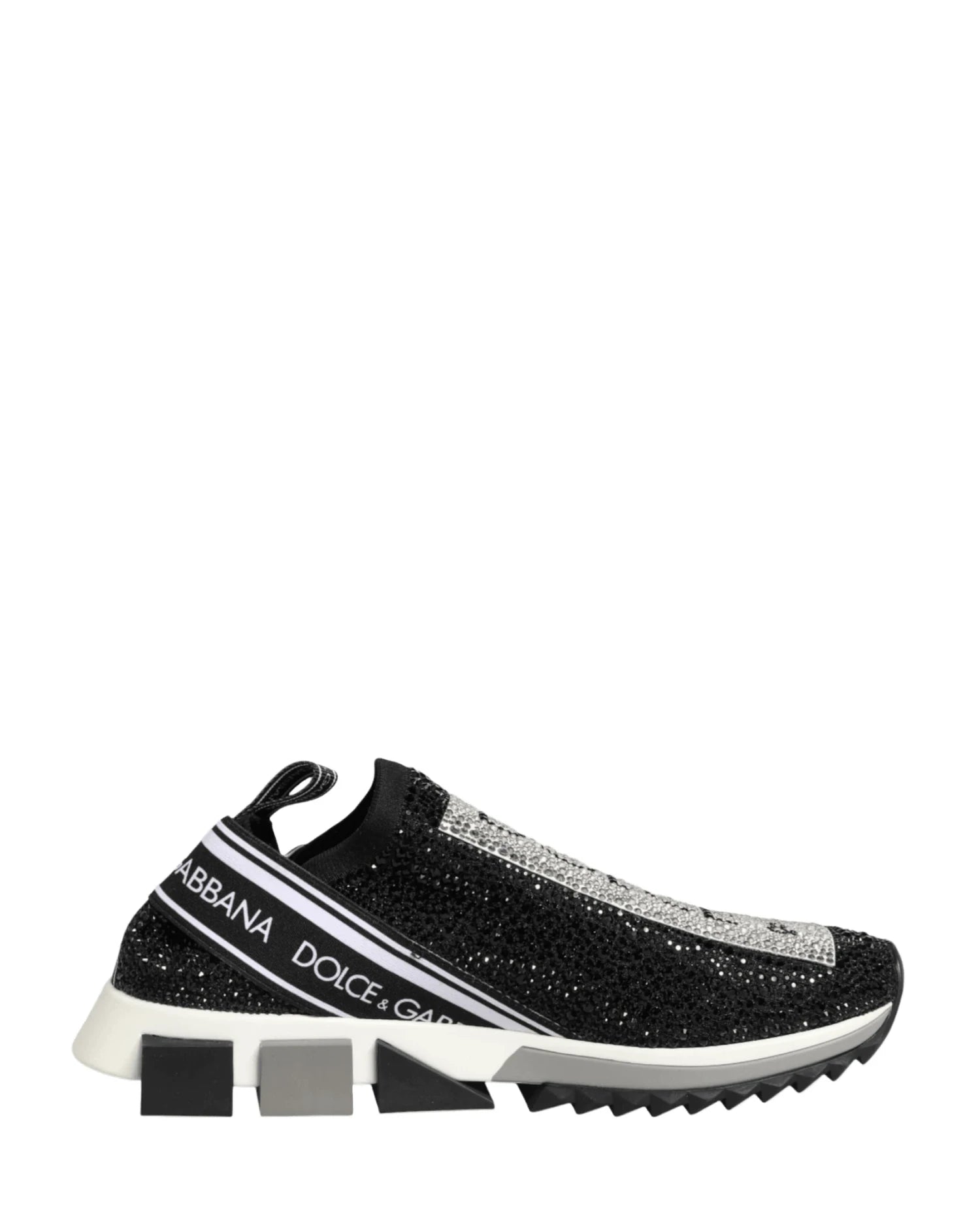 Dolce & Gabbana Black Silver Slip On Sorrento Sneakers Shoes Sneakers