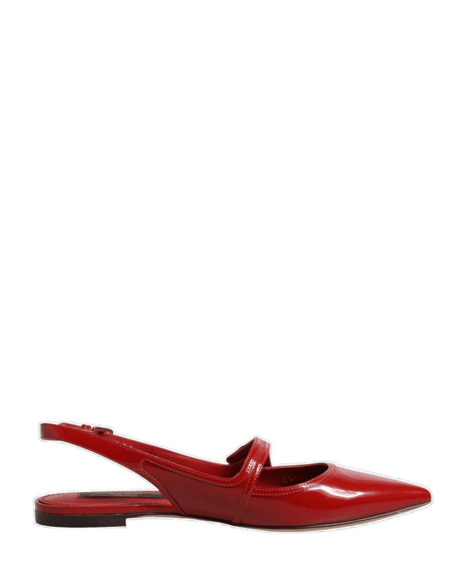 Dolce & Gabbana Red Leather Slingback Flats Sandals Shoes Sandals
