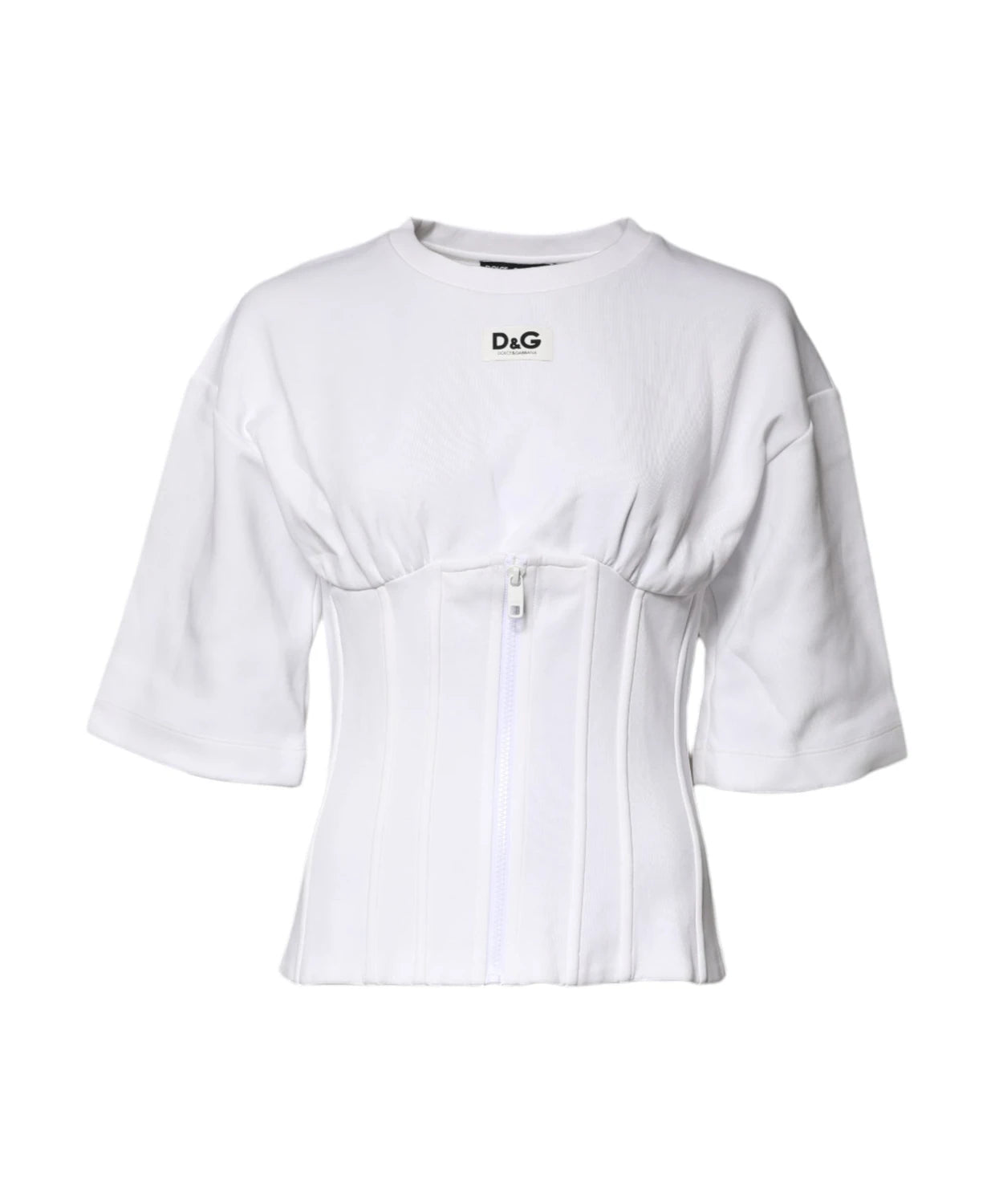 Dolce & Gabbana Corset Top in white, Cotton — view 6