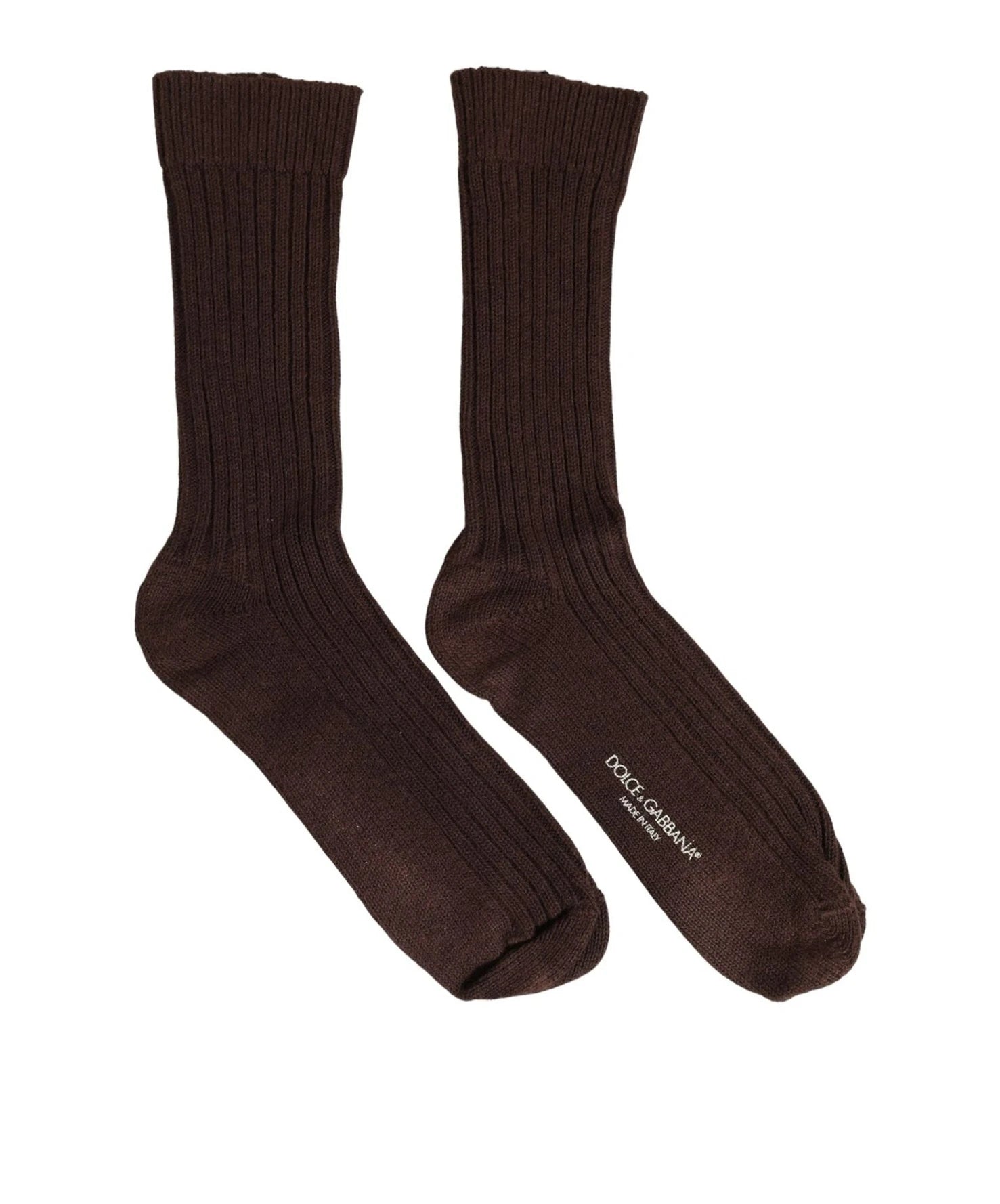 Dolce & Gabbana Crew Sock in brown, Wool — view 2