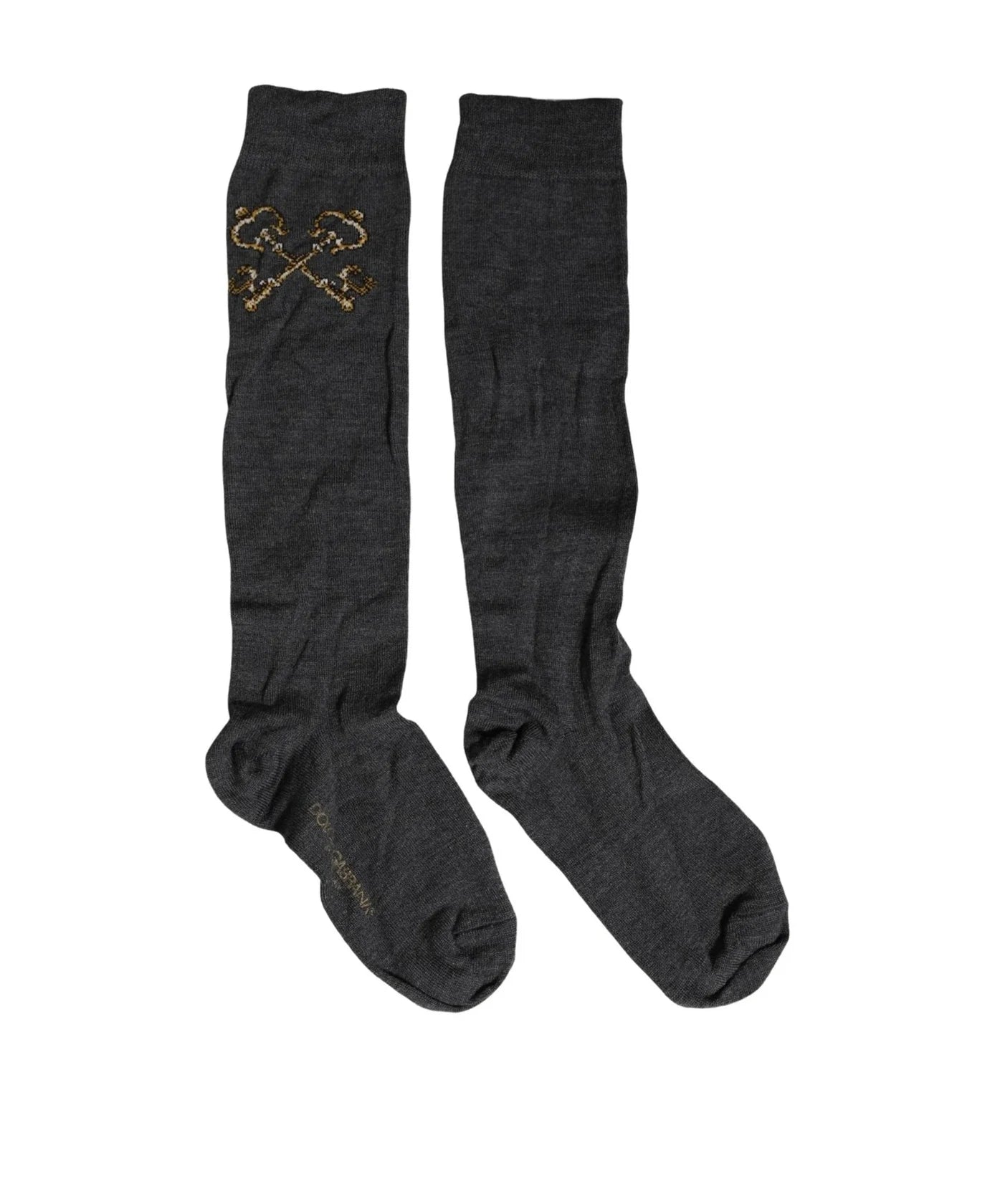 Dolce & Gabbana Knee Sock in gray, Virgin Wool — view 3