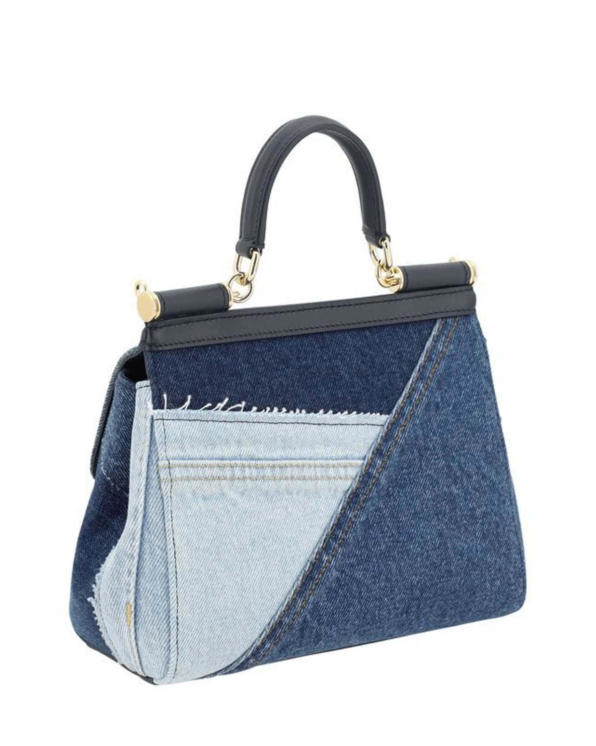 Dolce & Gabbana Satchel Bag in blue, Cotton — view 3