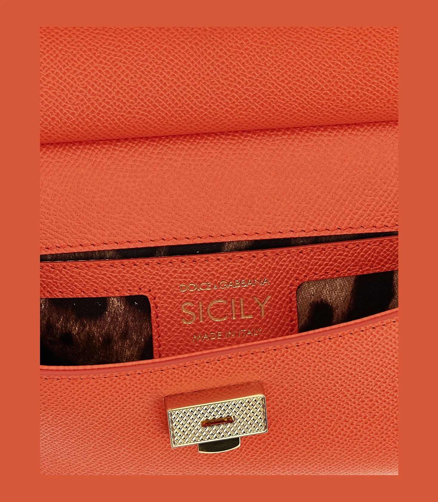 Dolce & Gabbana Satchel Bag in orange, Calfskin Leather — view 4