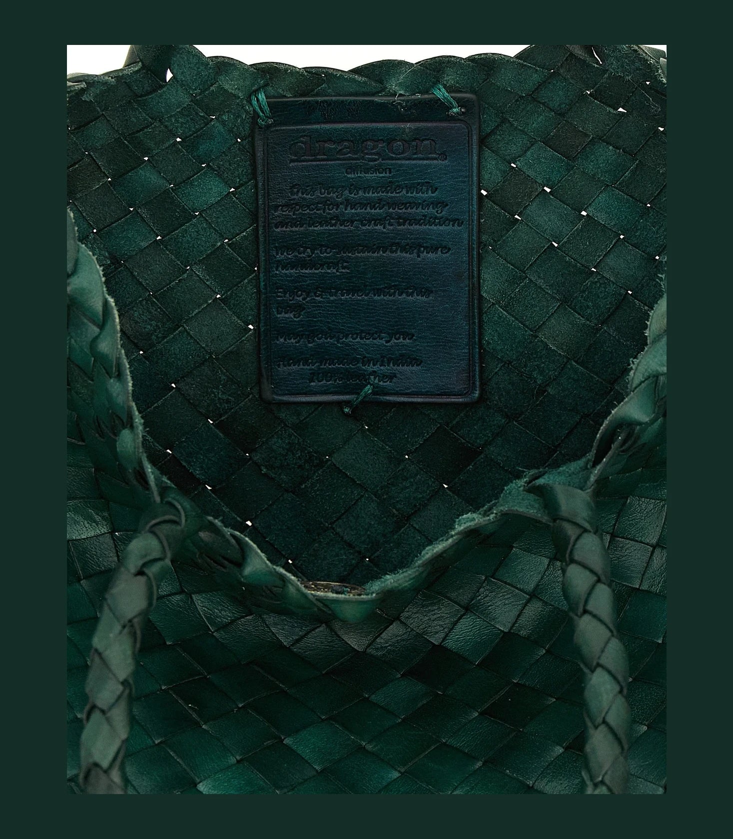Dragon Diffusion Shopper Bag in green, Calfskin Leather — view 4