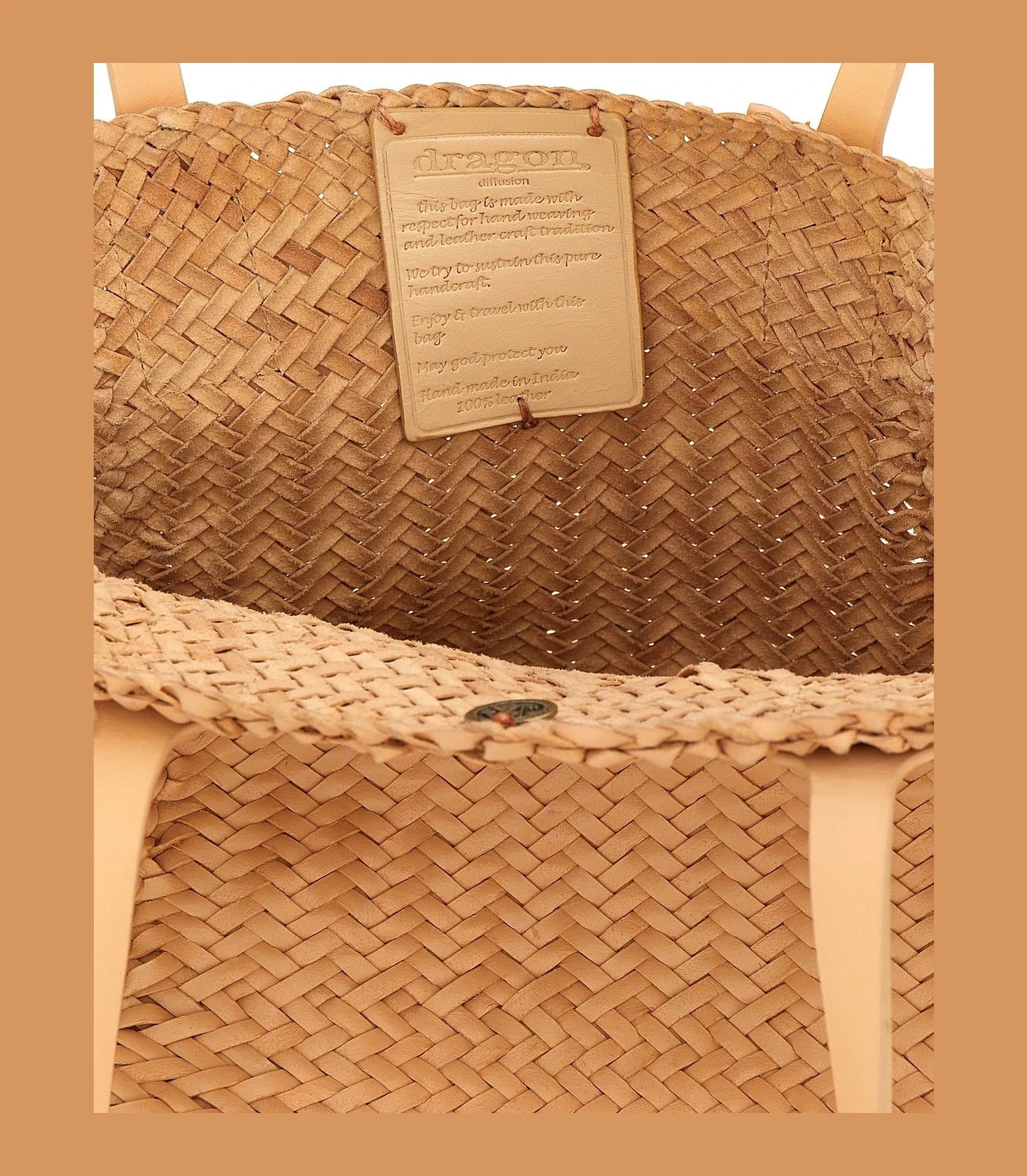 Dragon Diffusion Tote Bag in beige, Calf Leather — view 4