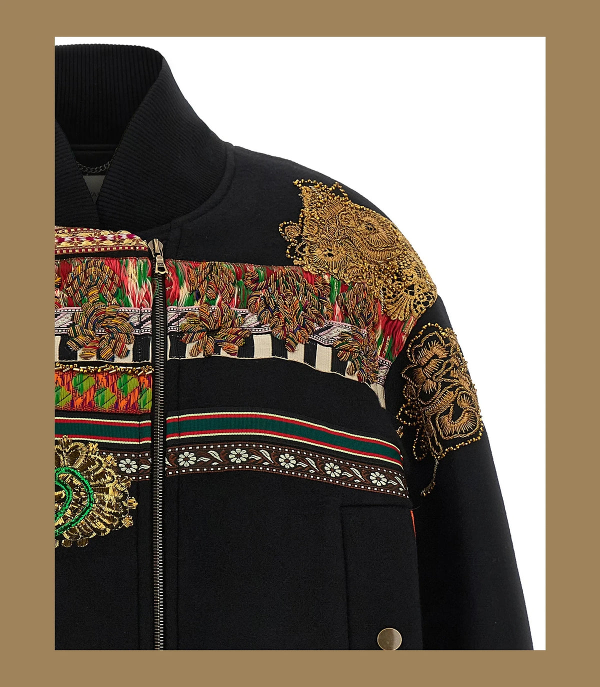 Dries Van Noten Bomber Jacket in multicolor, Wool — view 3