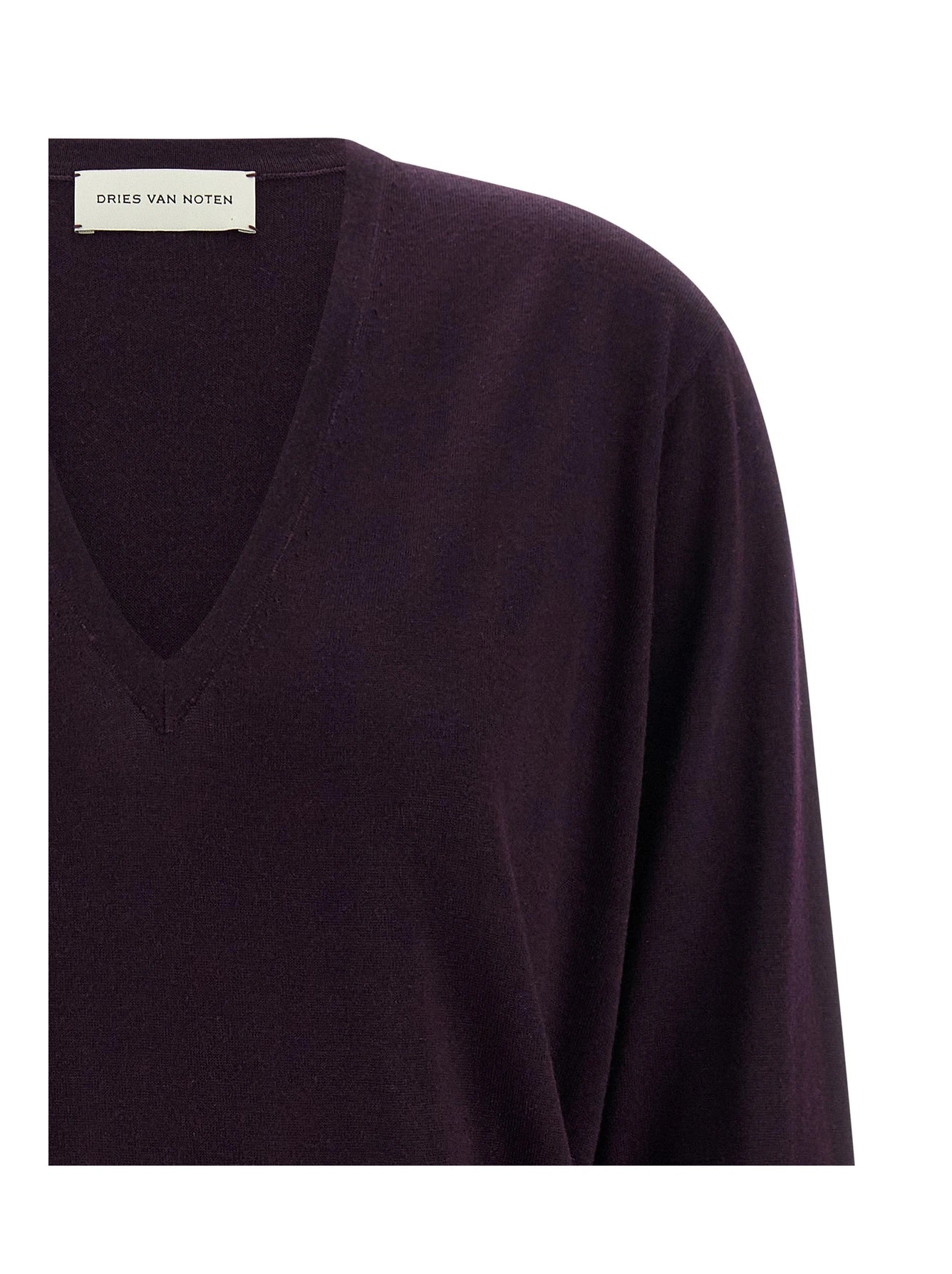 Dries Van Noten Sweater in purple, Merino Wool — view 3