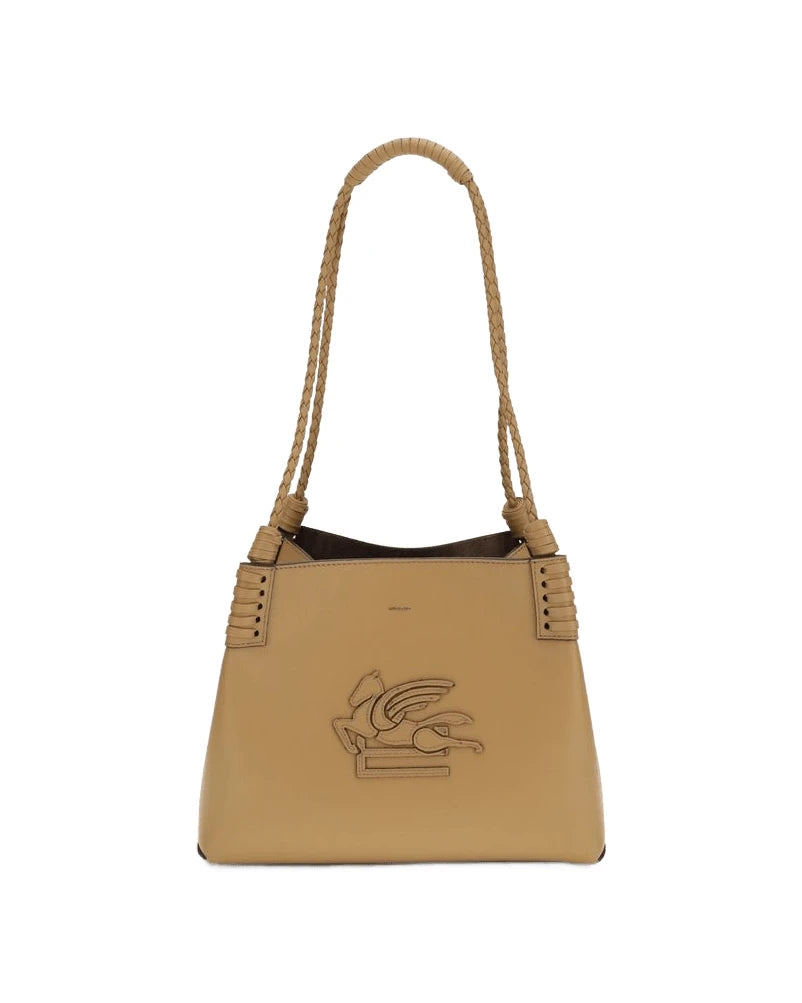Etro Beige Calf Leather Bos Taurus Shoulder Bag Shoulder Bags