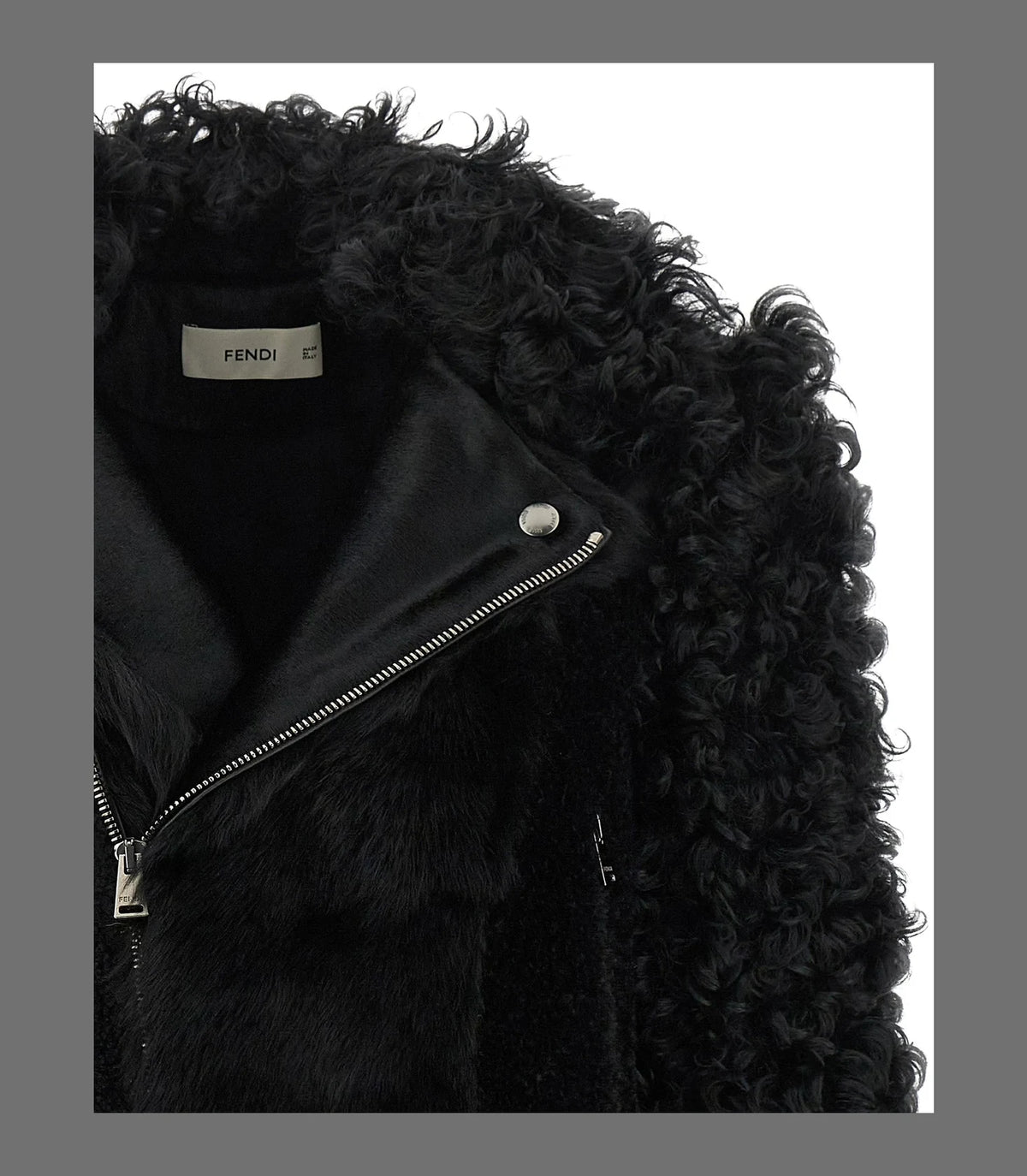 Fendi Bomber Jacket in black, Lamb Leather — view 3