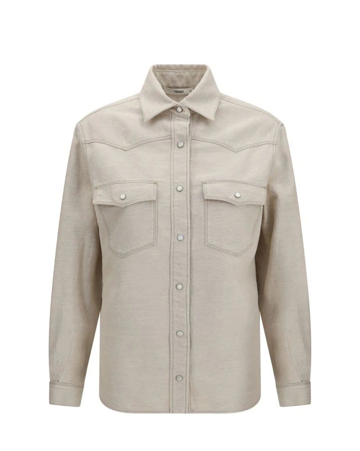 Fendi Dress Shirt in beige, Cotton