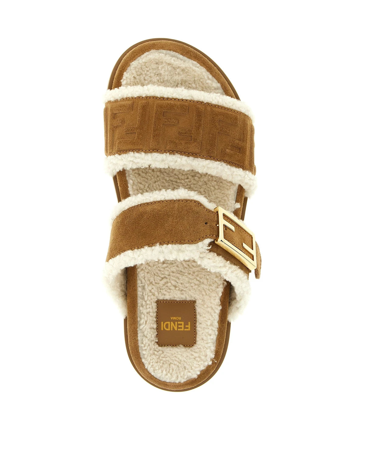 Fendi Slides in beige, Calfskin Leather — view 4
