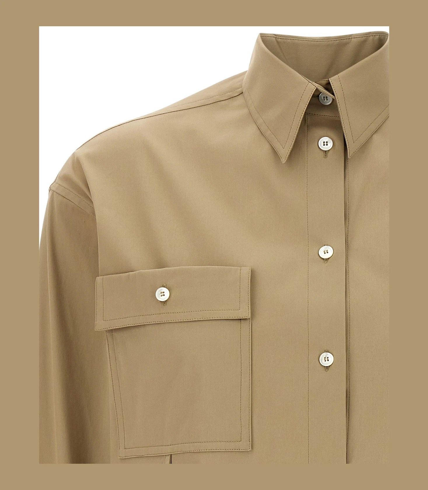 Ferragamo Dress Shirt in beige, Cotton — view 3