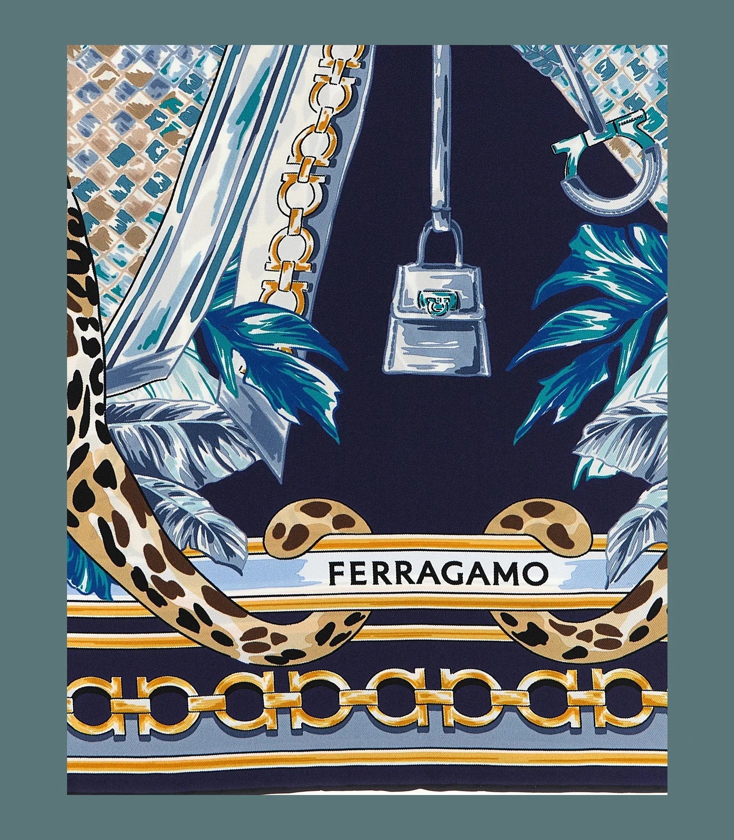 Ferragamo Scarves & Shawl in blue, Silk — view 2