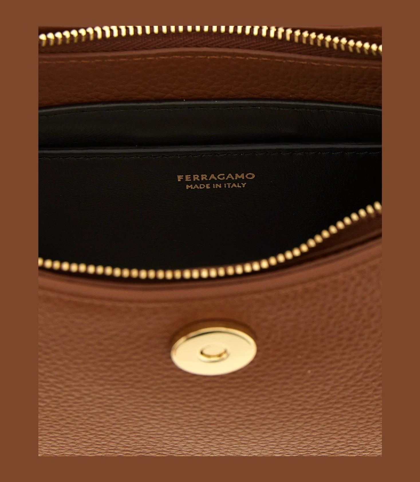Ferragamo Shoulder Bag in brown, Calfskin Leather — view 4