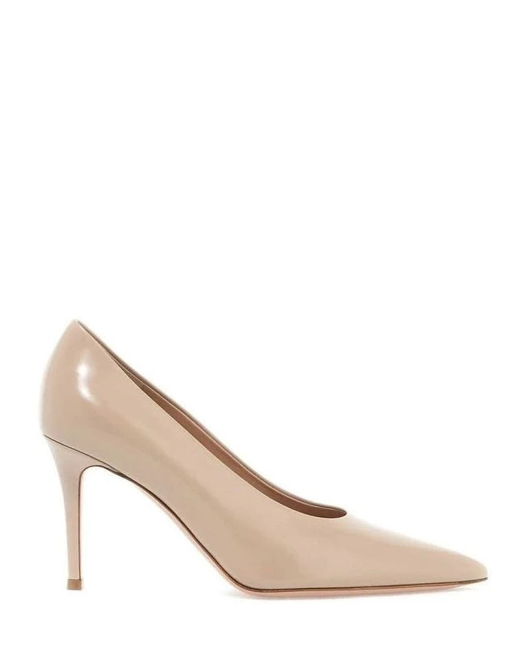 Gianvito Rossi Beige Calfskin High Heel Pumps