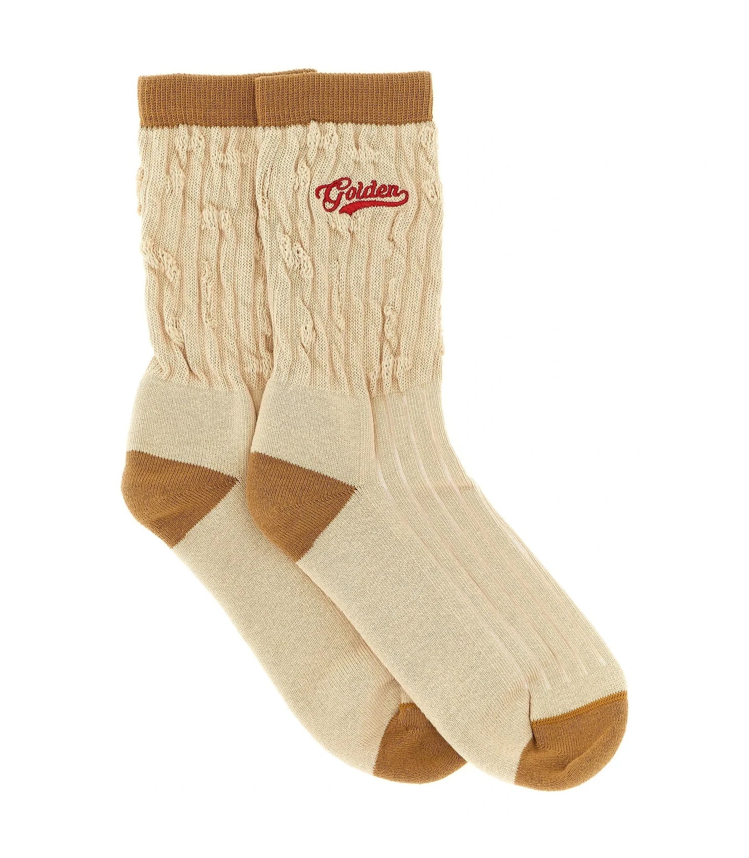 Golden Goose Crew Sock in beige, Cotton