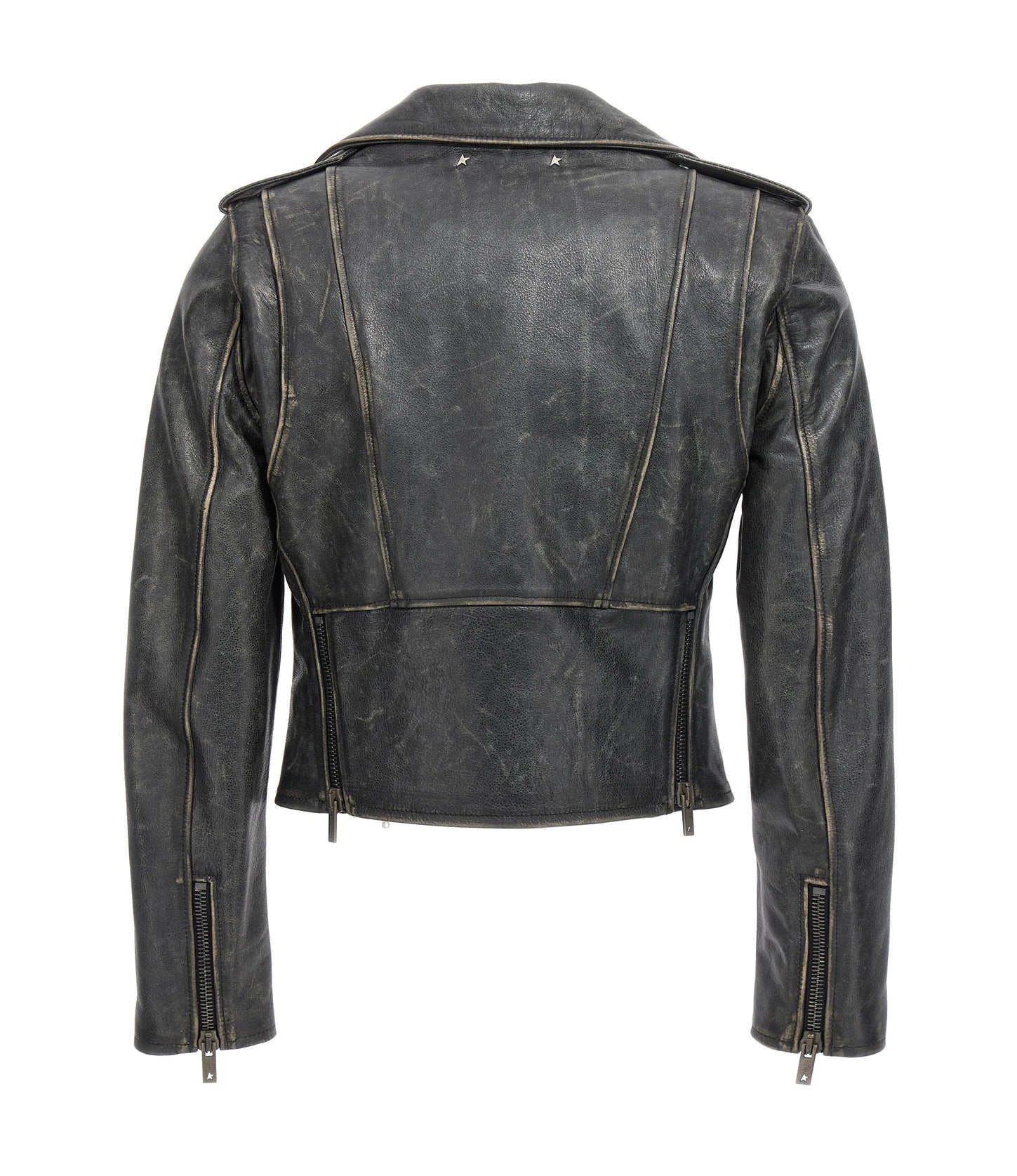 Golden Goose Trucker Jacket in black, Leather — view 3