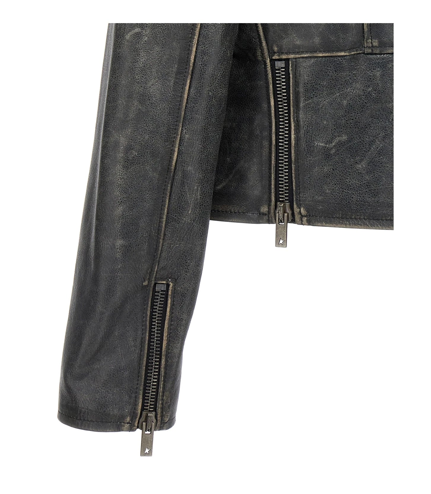 Golden Goose Trucker Jacket in black, Leather — view 5