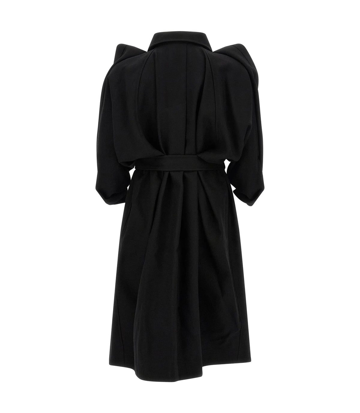 Issey Miyake Wrap Coat in black, Wool — view 2