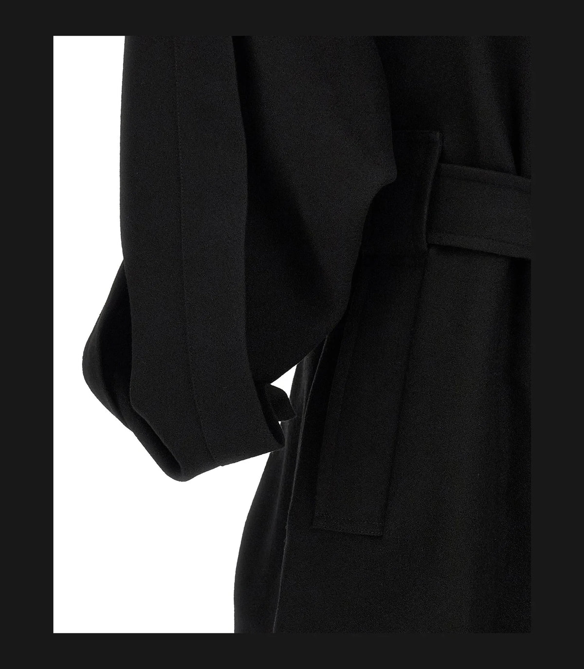 Issey Miyake Wrap Coat in black, Wool — view 4