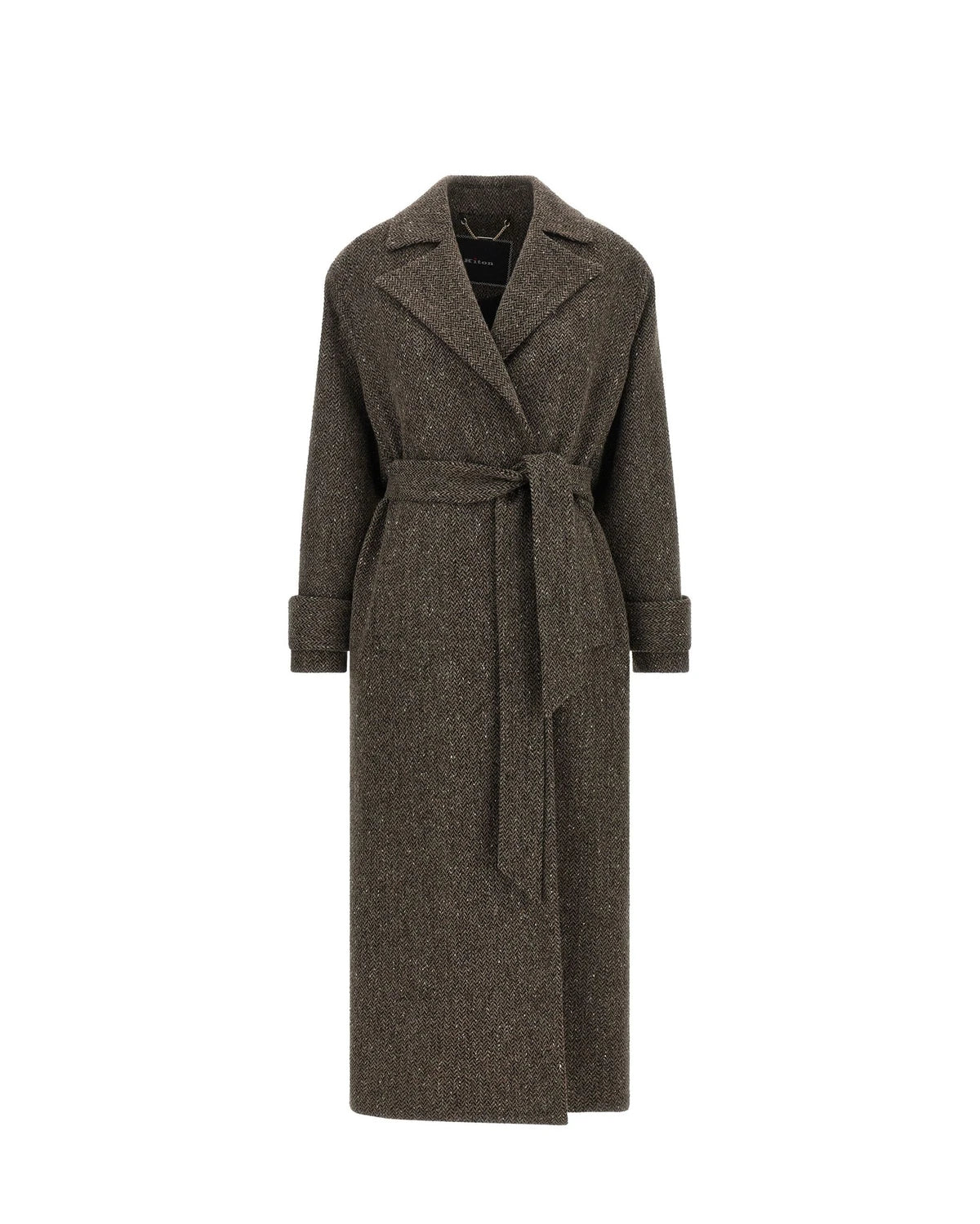 Kiton Wrap Coat in brown