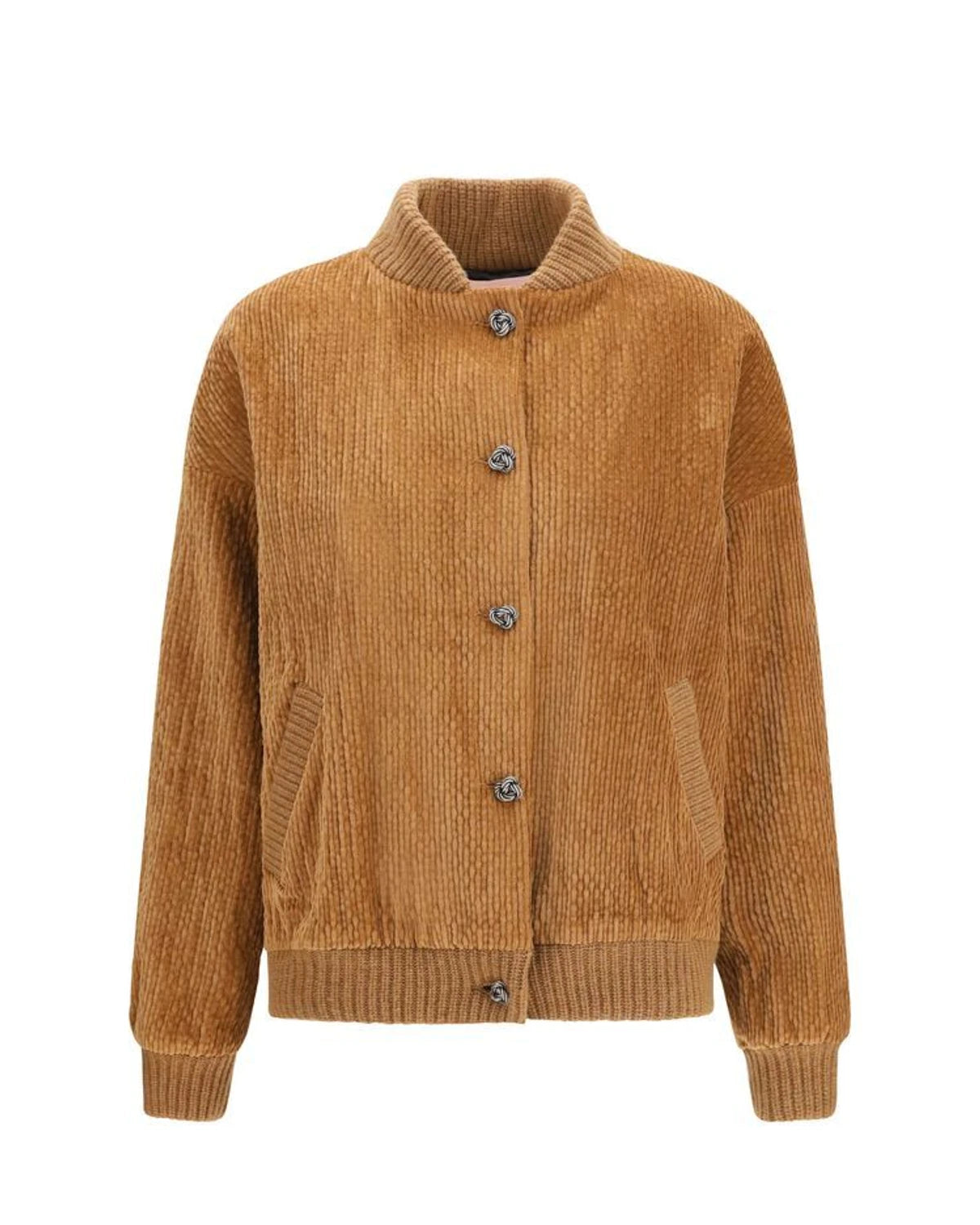 Kristina Ti Bomber Jacket in brown, Cotton