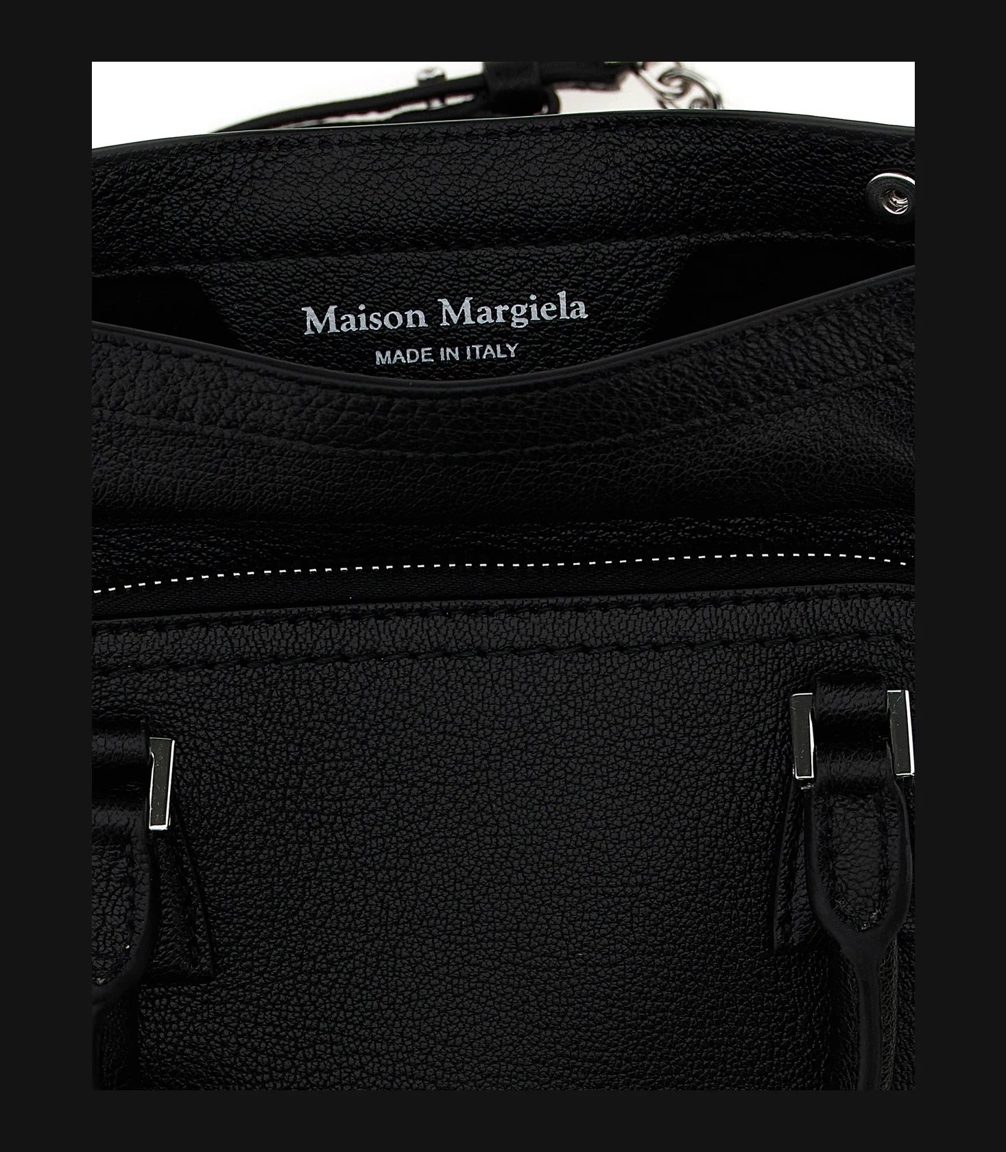 Maison Margiela Satchel Bag in black, Calfskin Leather — view 4