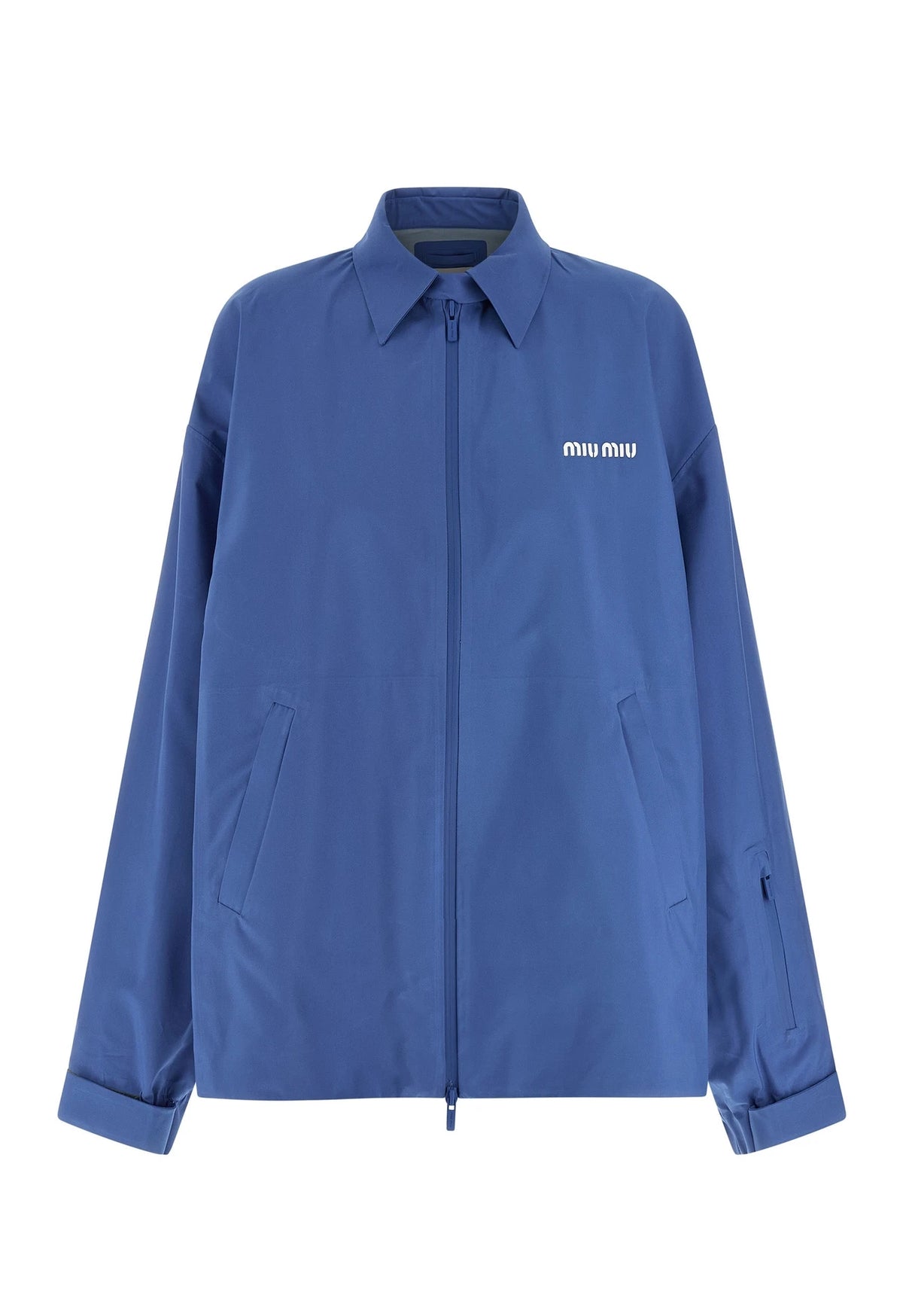 Miu Miu Windbreaker in blue, Recycled Polyester