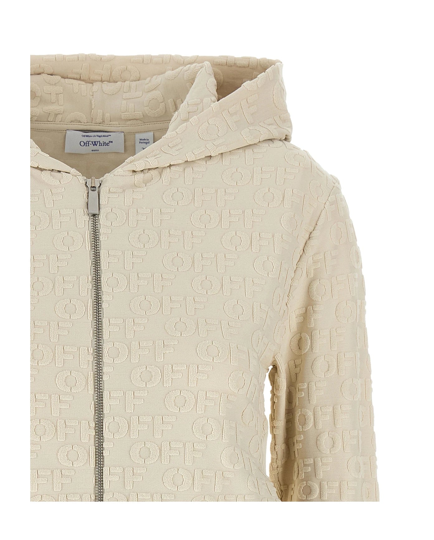 Off-White Hoodie in beige, Cotton — view 3