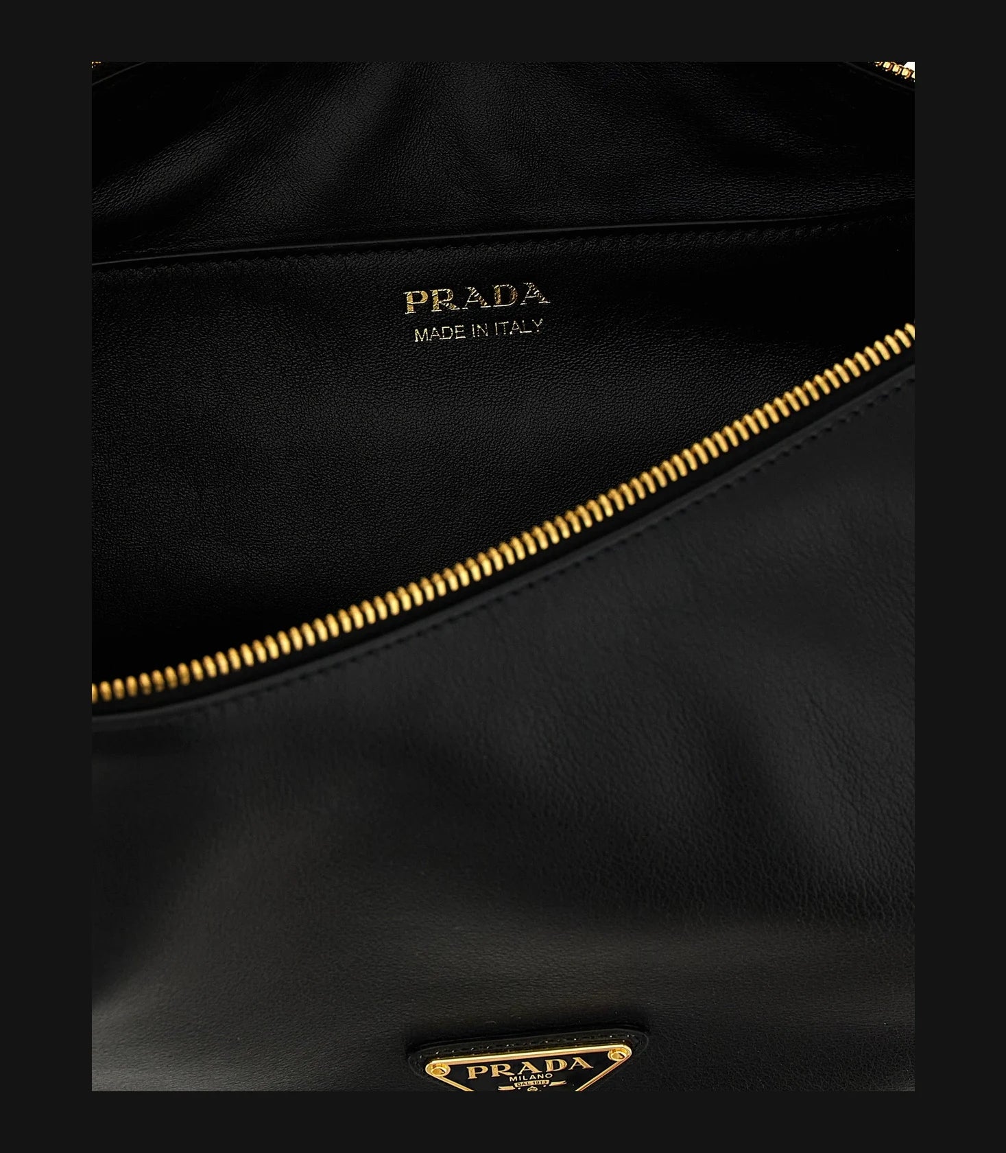 Prada Hobo Bag in black, Calfskin Leather — view 4