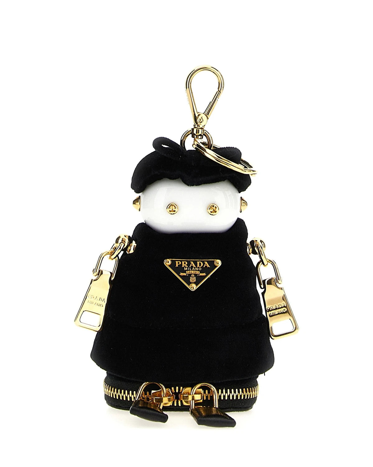 Prada Keychain in black, Steel