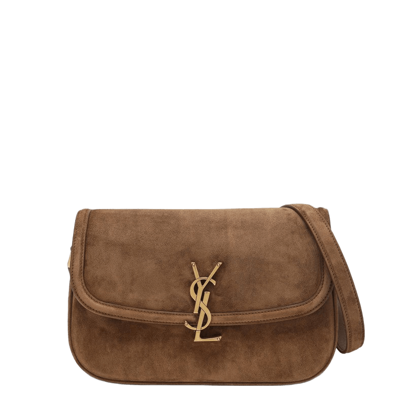 Saint Laurent Suede Borsa Solferino Medium in Caramel Cognac Glam Steals