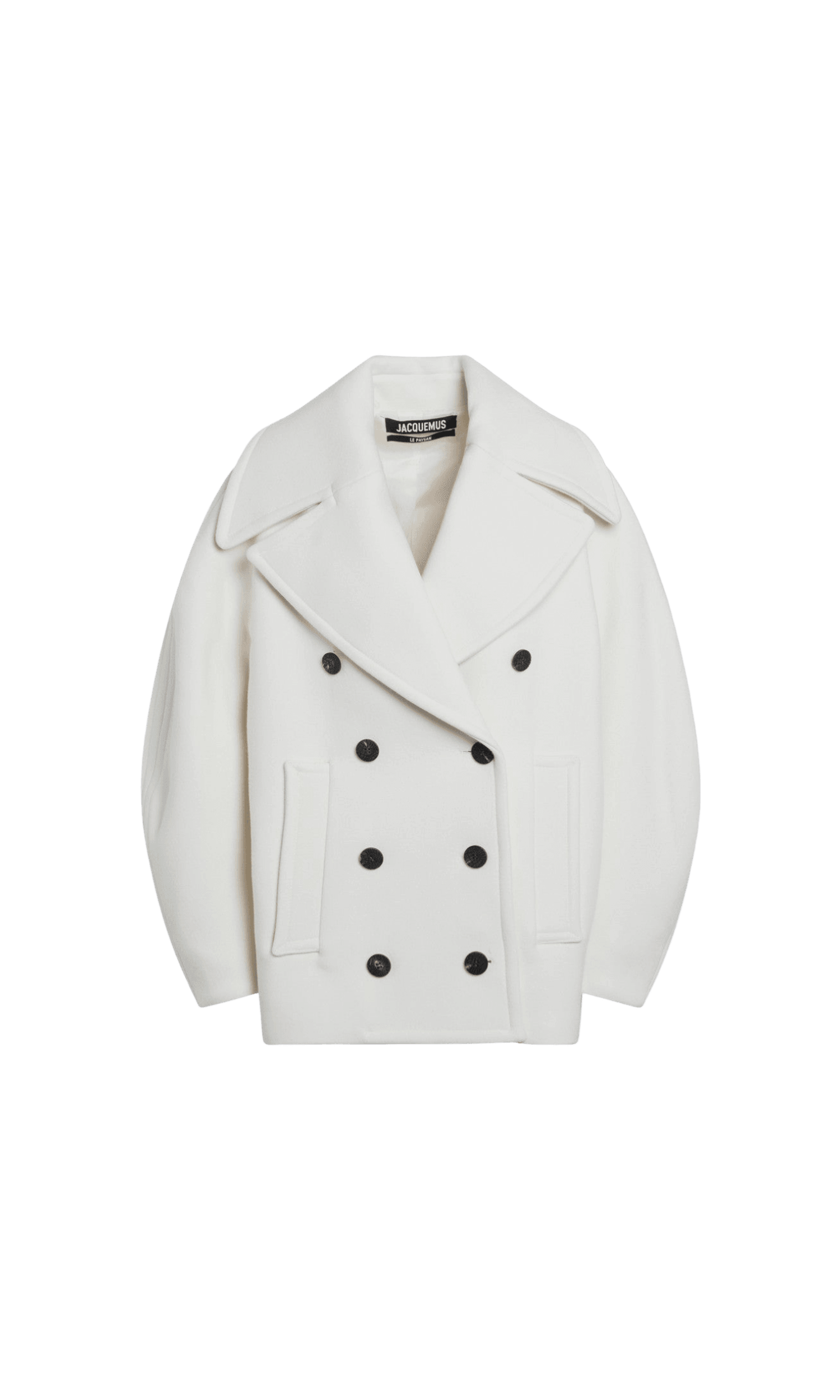 JACQUEMUS White wool double-breasted coat Glam Steals