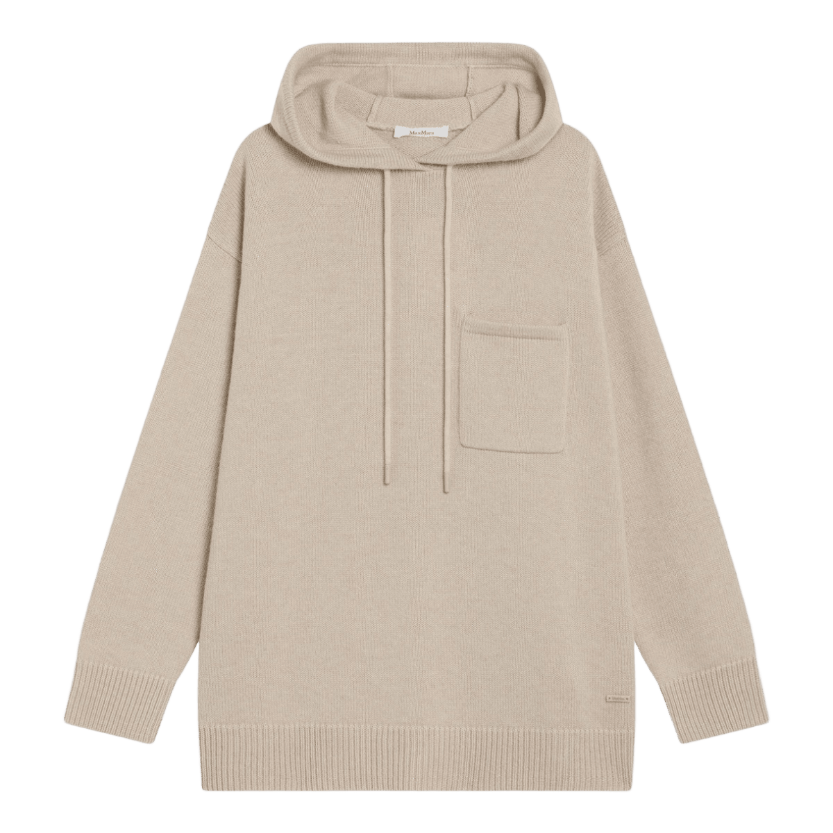 Max Mara Beige wool and cashmere knit hoodie Glam Steals