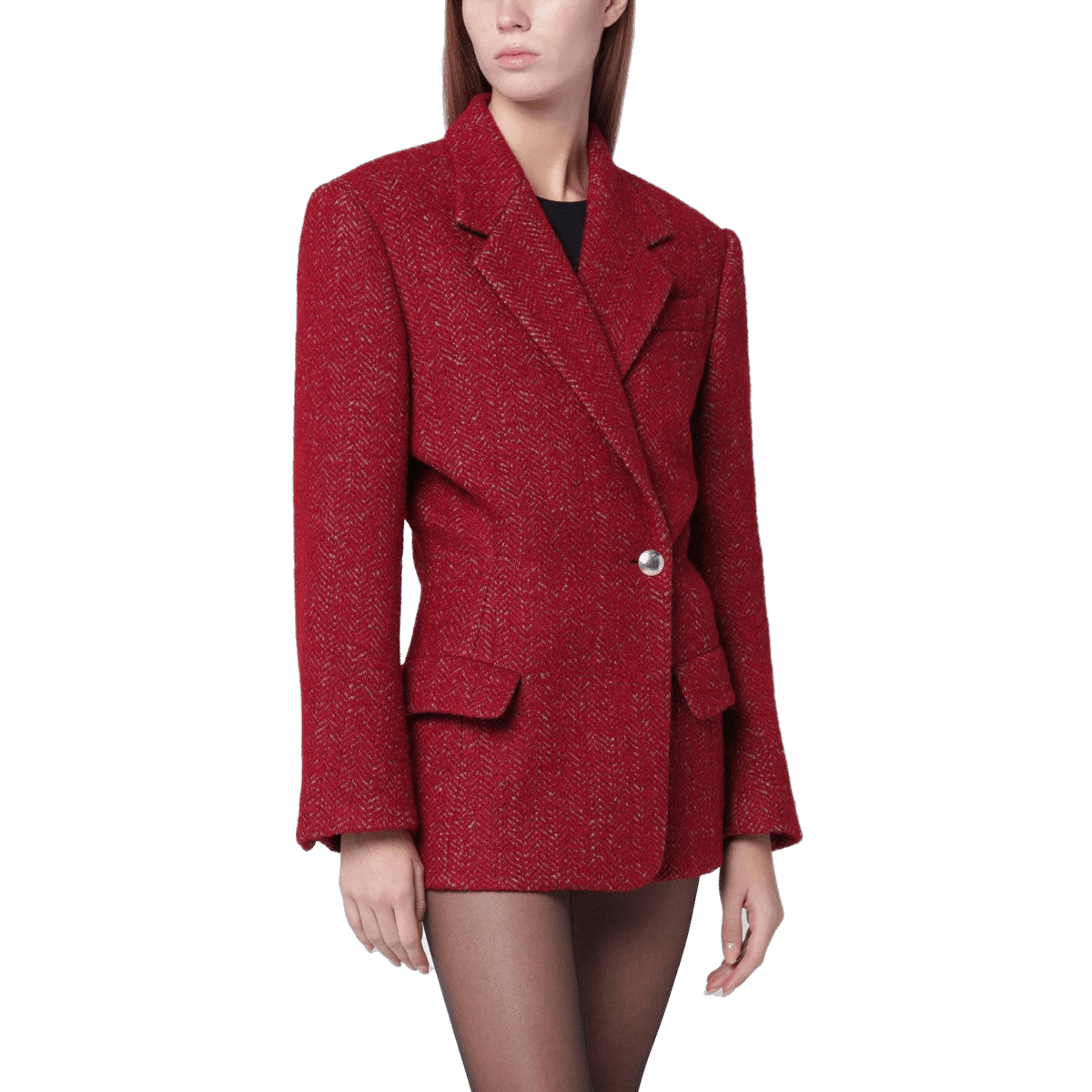 Isabel Marant Red Wool Gallie Jacket in Brushed Blend Glam Steals