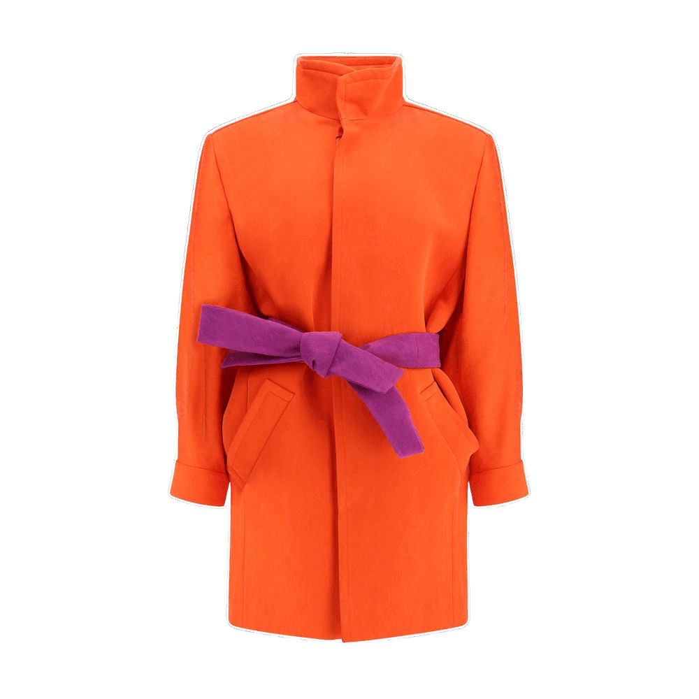 Saint Laurent Orange Silk Coat Glam Steals