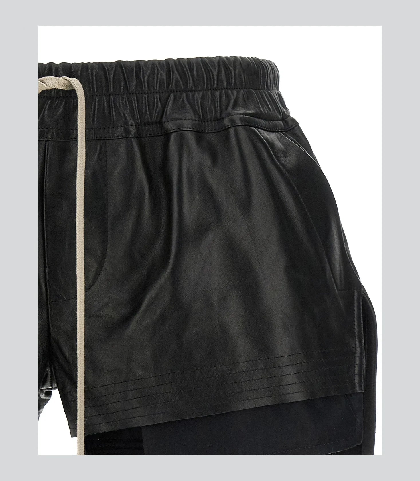 Rick Owens Bermuda in black, Lamb Leather — view 3